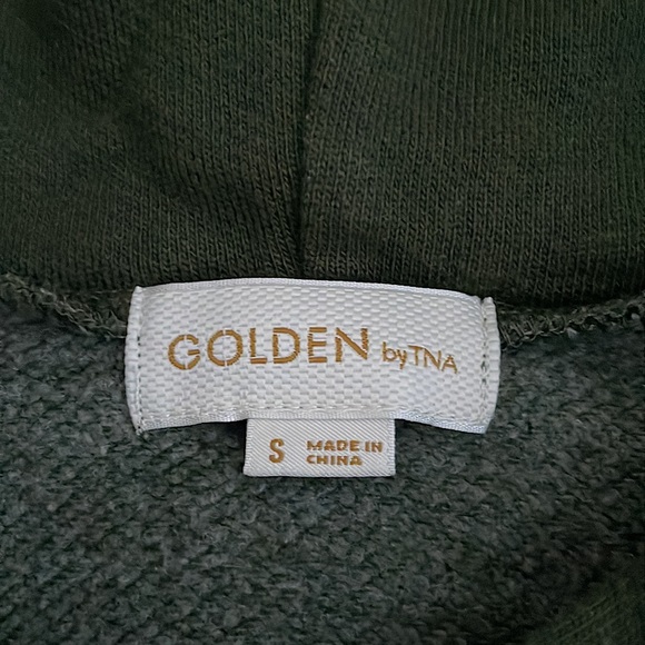 Golden by TNA Cropped Dark Green Pullover Hoodie - Picture 5 of 7
